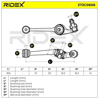 Control Arm RIDEX 273C0606 273C0606 - photo 5