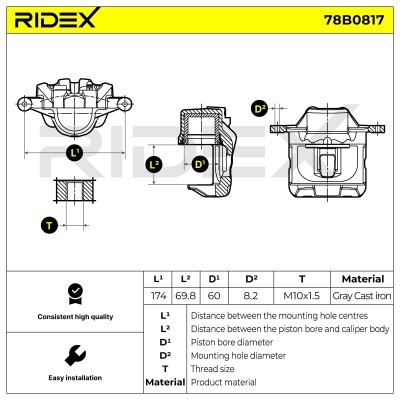 Brake Caliper RIDEX 78B0817 78B0817 - photo 7
