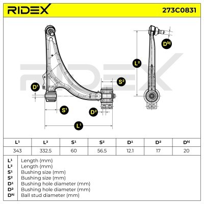 Control Arm RIDEX 273C0831 273C0831 - photo 5