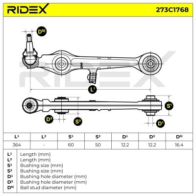 Control Arm RIDEX 273C1768 273C1768 - photo 5