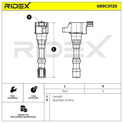 Ignition Coil RIDEX 689C0129 689C0129 - photo 3
