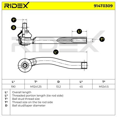 Tie Rod End RIDEX 914T0309 914T0309 - photo 4