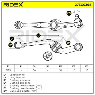 Control Arm RIDEX 273C0398 273C0398 - photo 6