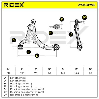 Control Arm RIDEX 273C0795 273C0795 - photo 6