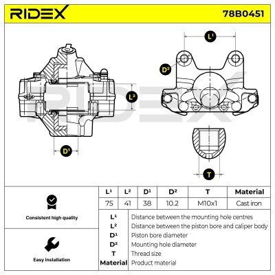 Brake Caliper RIDEX 78B0451 78B0451 - photo 6