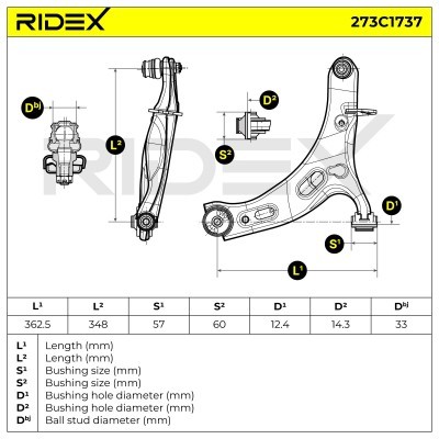 Control Arm RIDEX 273C1737 273C1737 - photo 5