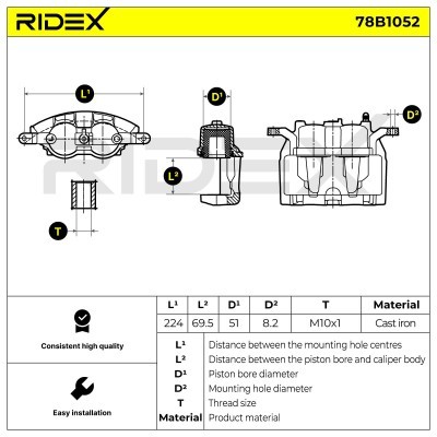 Brake Caliper RIDEX 78B1052 78B1052 - photo 4