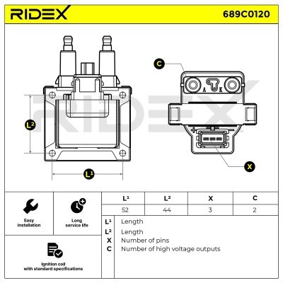Ignition Coil RIDEX 689C0120 689C0120 - photo 2