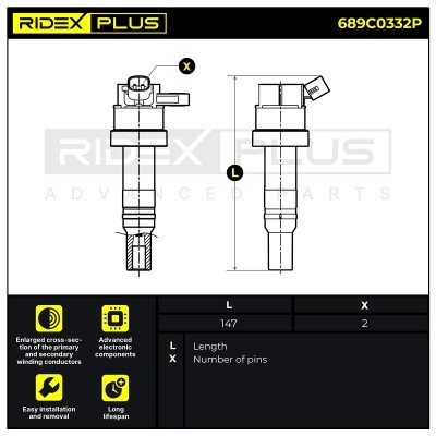 Ignition Coil RIDEX 689C0332P 689C0332P - photo 3