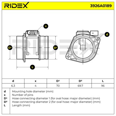 Air Mass Sensor RIDEX 3926A0189 3926A0189 - photo 6