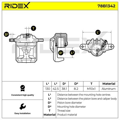 Brake Caliper RIDEX 78B1342 78B1342 - photo 7