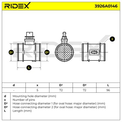Air Mass Sensor RIDEX 3926A0146 3926A0146 - photo 7