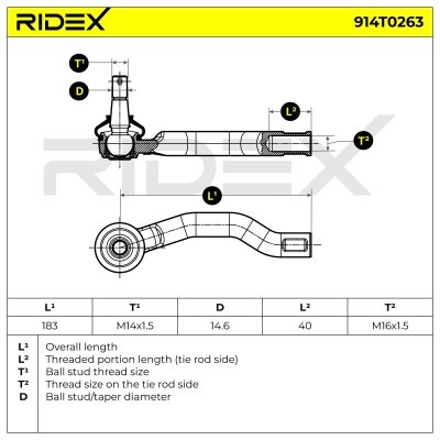 Tie Rod End RIDEX 914T0263 914T0263 - photo 5