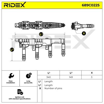 Ignition Coil RIDEX 689C0225 689C0225 - photo 4