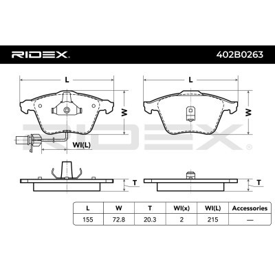 Brake Pads Set RIDEX 402B0263 402B0263 - photo 8