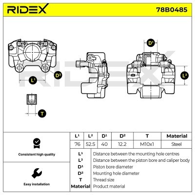 Brake Caliper RIDEX 78B0485 78B0485 - photo 6