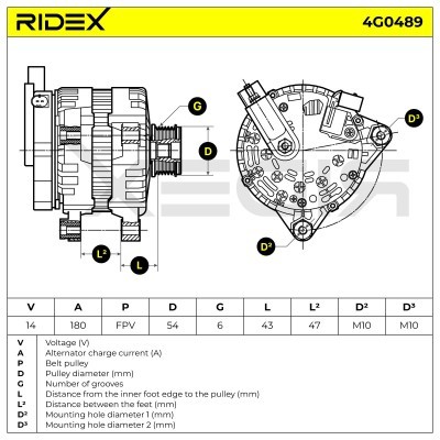 Alternator RIDEX 4G0489 4G0489 - photo 7