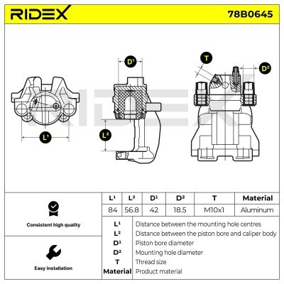 Brake Caliper RIDEX 78B0645 78B0645 - photo 6
