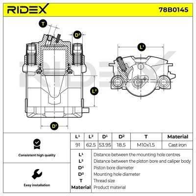 Brake Caliper RIDEX 78B0145 78B0145 - photo 4