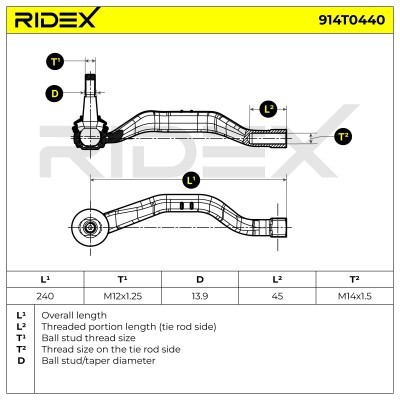 Tie Rod End RIDEX 914T0440 914T0440 - photo 5