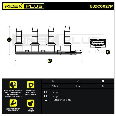 Ignition Coil RIDEX 689C0027P 689C0027P - photo 8