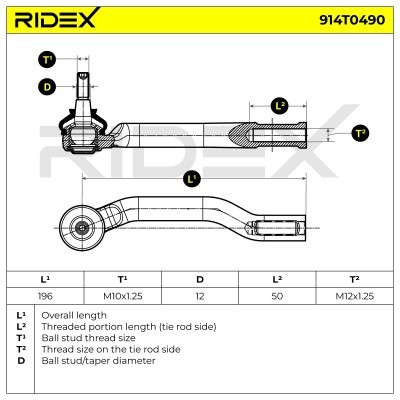 Tie Rod End RIDEX 914T0490 914T0490 - photo 6