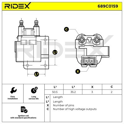 Ignition Coil RIDEX 689C0159 689C0159 - photo 4