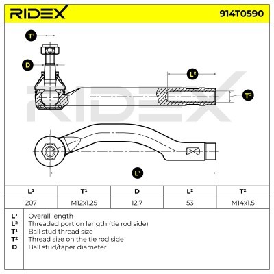 Tie Rod End RIDEX 914T0590 914T0590 - photo 8
