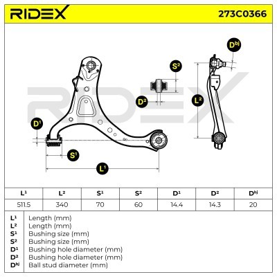 Control Arm RIDEX 273C0366 273C0366 - photo 4