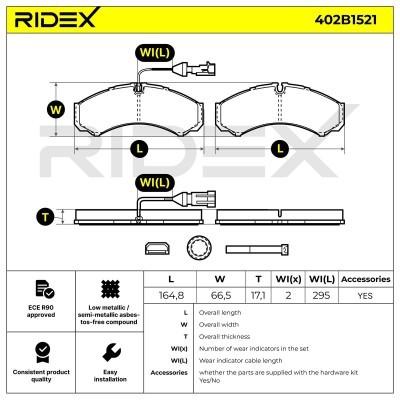 Brake Pads Set RIDEX 402B1521 402B1521 - photo 6