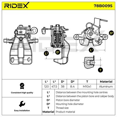 Brake Caliper RIDEX 78B0095 78B0095 - photo 7