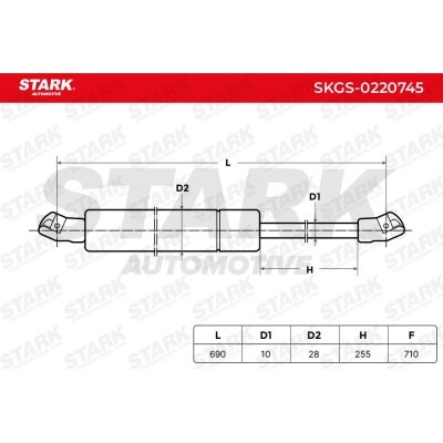 Gas Spring, boot-/cargo area Stark SKGS-0220745 SKGS-0220745 - photo 6