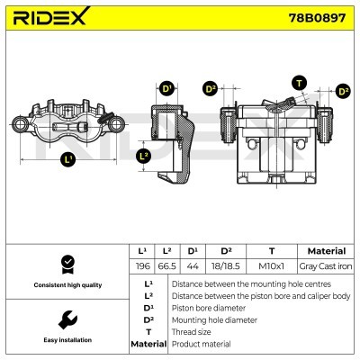 Brake Caliper RIDEX 78B0897 78B0897 - photo 5