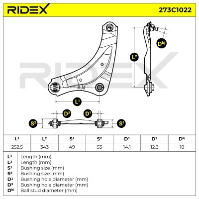 Control Arm RIDEX 273C1022 273C1022 - photo 5