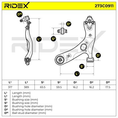 Control Arm RIDEX 273C0911 273C0911 - photo 7