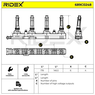 Ignition Coil RIDEX 689C0248 689C0248 - photo 2