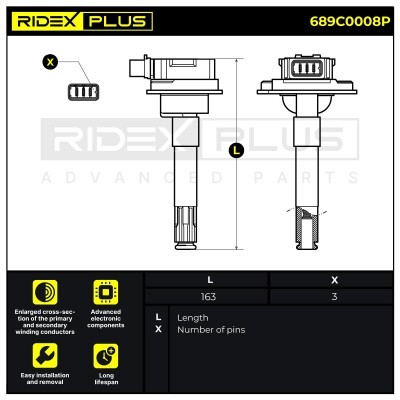 Ignition Coil RIDEX 689C0008P 689C0008P - photo 8