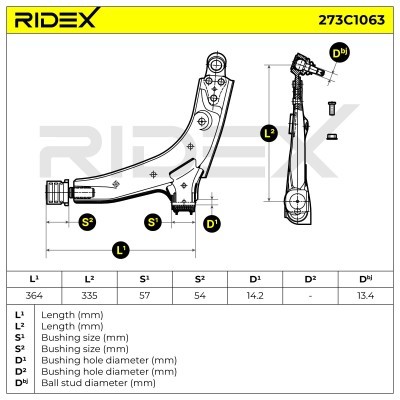 Control Arm RIDEX 273C1063 273C1063 - photo 6