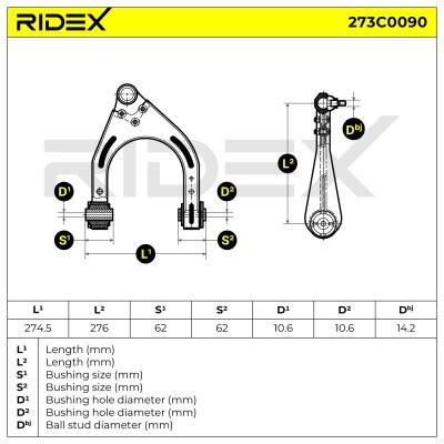 Control Arm RIDEX 273C0090 273C0090 - photo 5