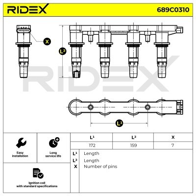 Ignition Coil RIDEX 689C0310 689C0310 - photo 2