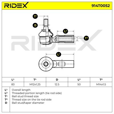 Tie Rod End RIDEX 914T0052 914T0052 - photo 6