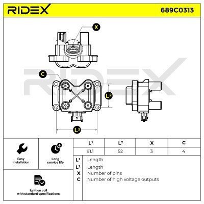 Ignition Coil RIDEX 689C0313 689C0313 - photo 7