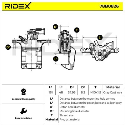 Brake Caliper RIDEX 78B0826 78B0826 - photo 6