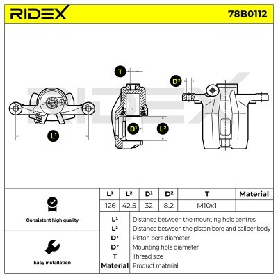 Brake Caliper RIDEX 78B0112 78B0112 - photo 2