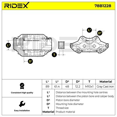 Brake Caliper RIDEX 78B1228 78B1228 - photo 6