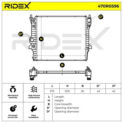 Radiator, Engine Cooling RIDEX 470R0596 470R0596 - photo 4