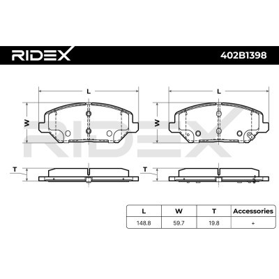 Brake Pads Set RIDEX 402B1398 402B1398 - photo 6