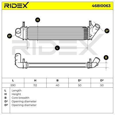 Intercooler, Charger RIDEX 468I0063 468I0063 - photo 6