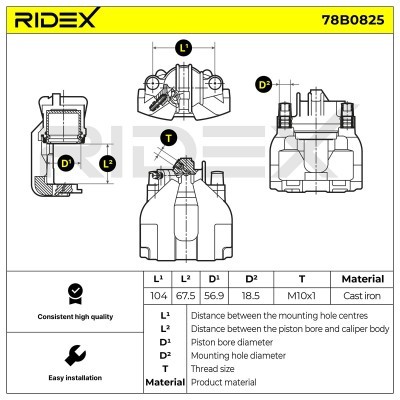 Brake Caliper RIDEX 78B0825 78B0825 - photo 5