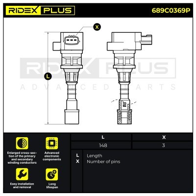 Ignition Coil RIDEX 689C0369P 689C0369P - photo 8